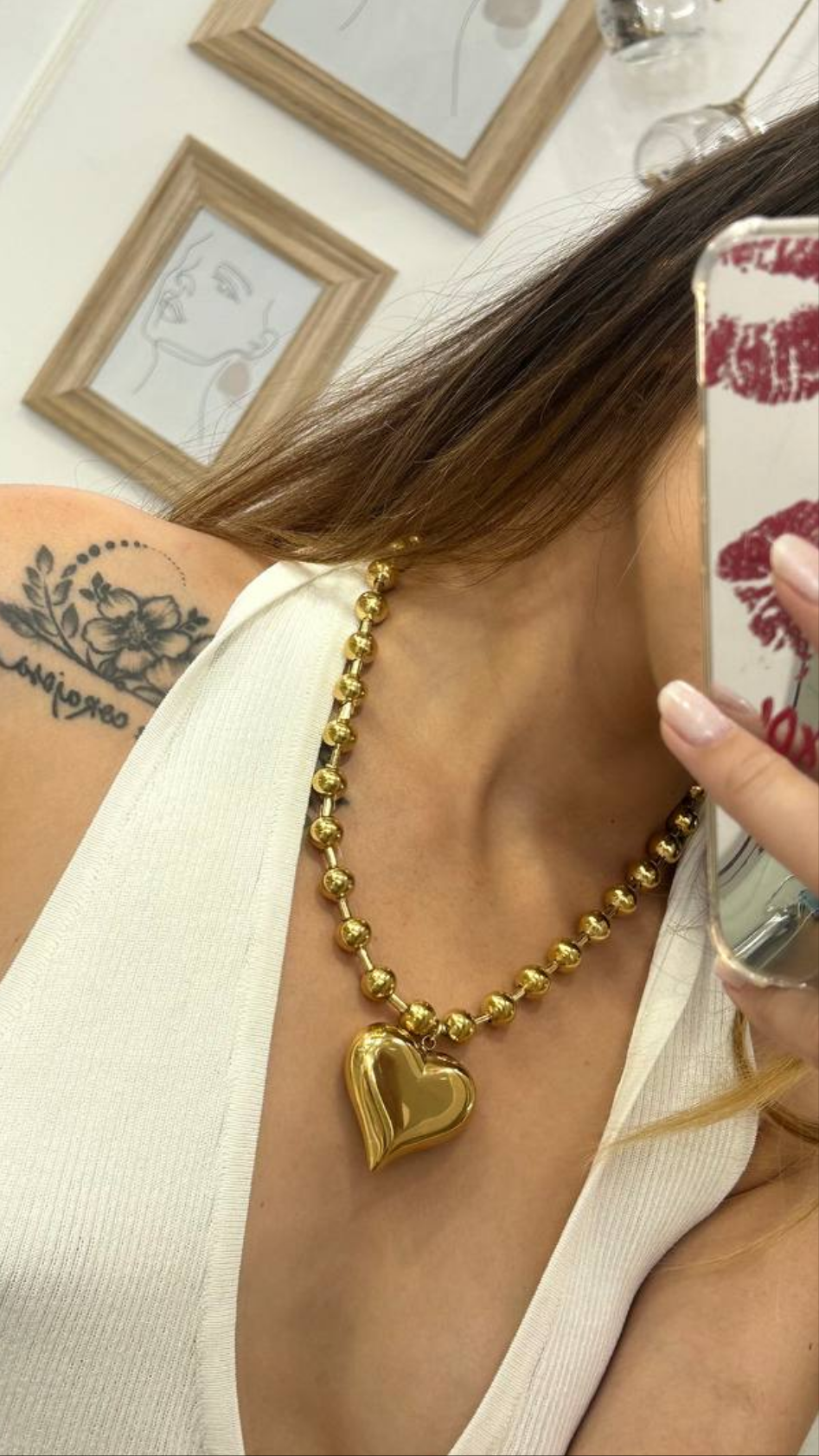 Collana in acciaio cuore