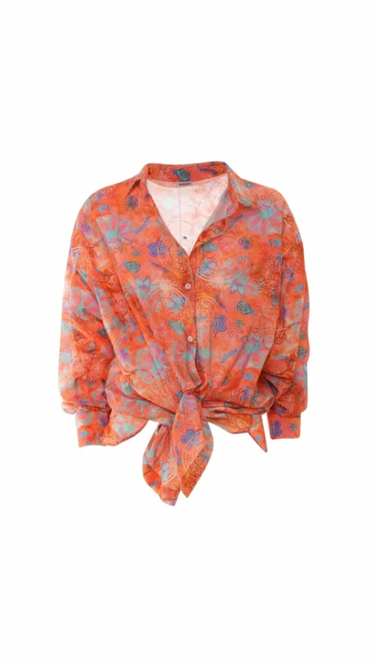 Camicia evelyne bohemia pesca