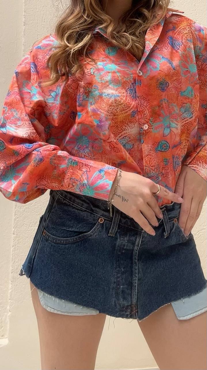 Camicia evelyne bohemia pesca