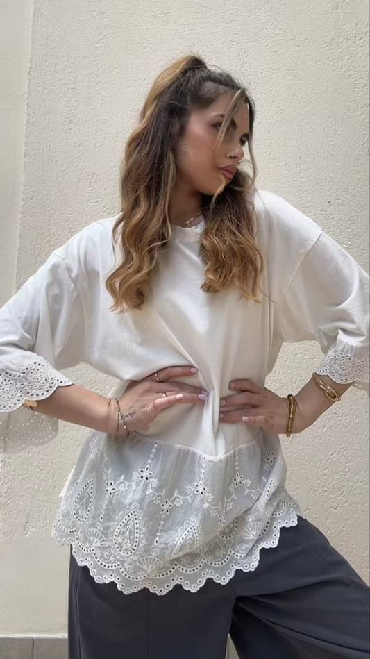 T-shirt merletto