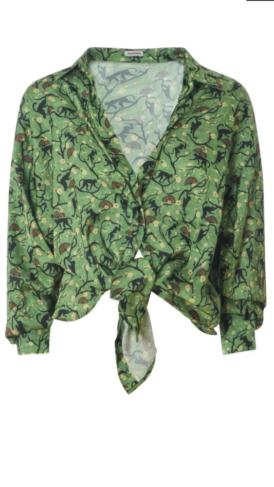 Camicia evelyne scimmie verde  DM5008
