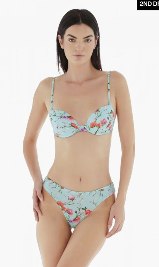 Bikini Leonor fiore verde CB 5056