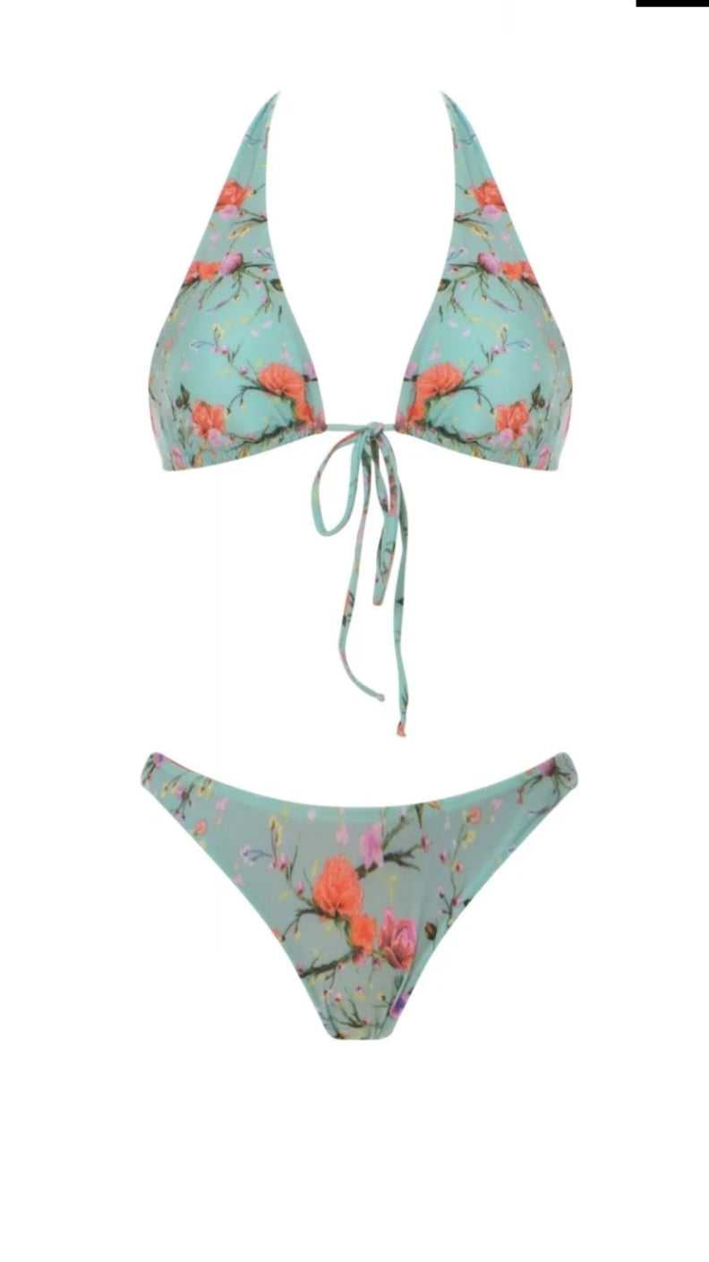 Bikini benedetta fiori verde CB5013