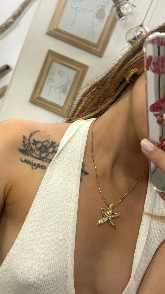 Collana in acciaio stella marina