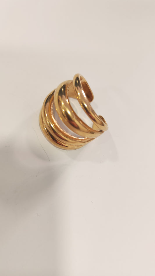 Anello acciaio oro