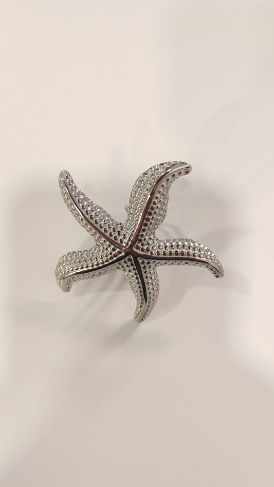 Anello acciaio stella marina